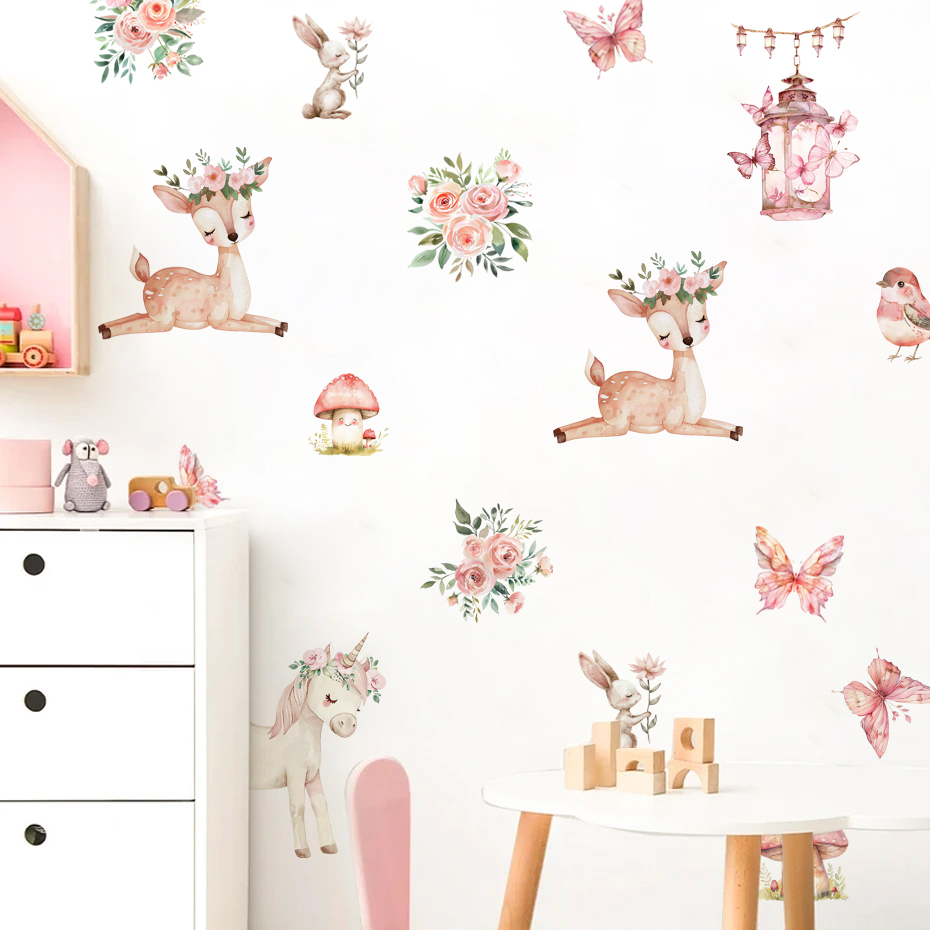 Cartoon schöne Hirsch Haus Wan – Baby Girl Nursery Quotes Bewertung und Preis