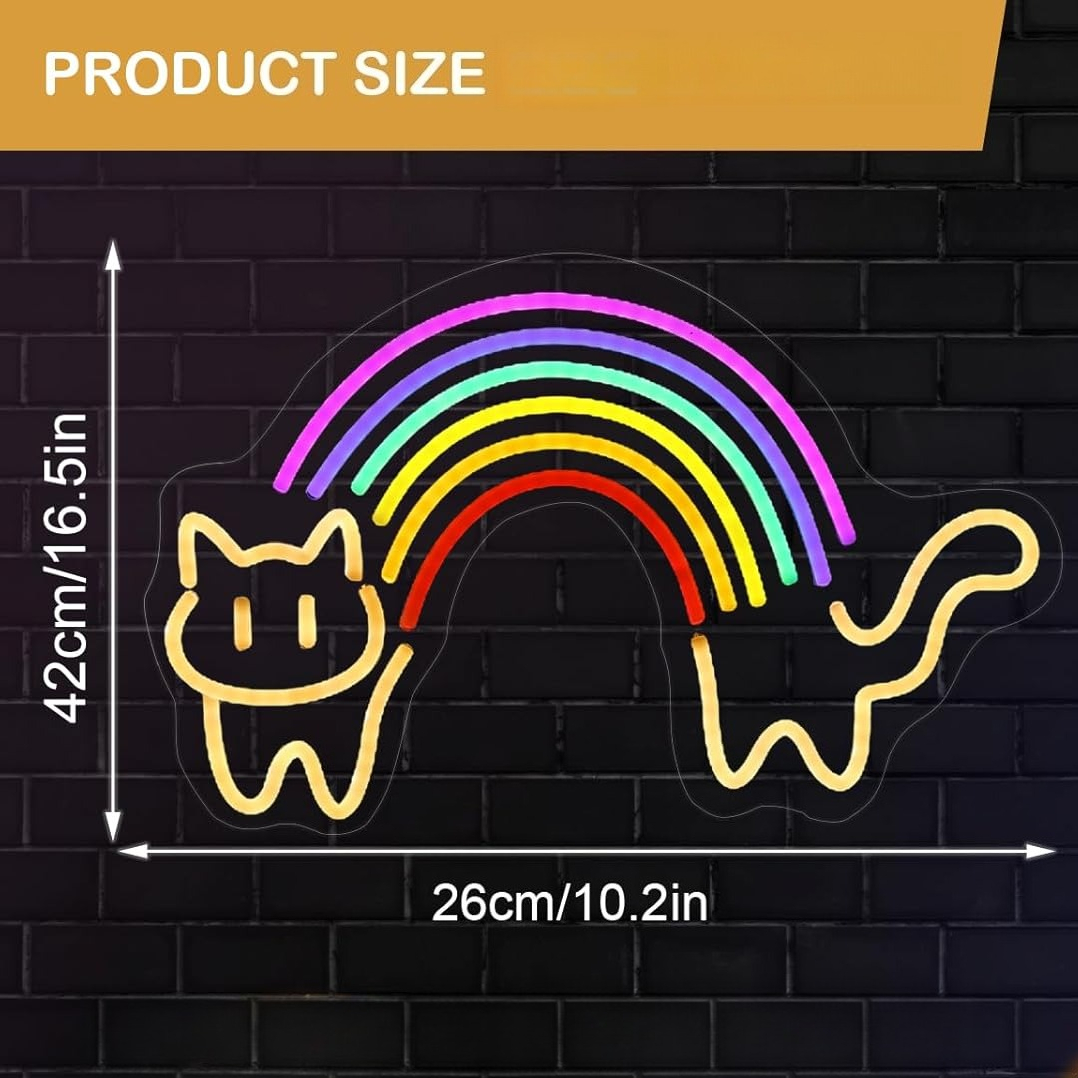 Regenbogen-Katzen-Neonschild,  – Baby Nursery Wall Lights Bewertung und Preis