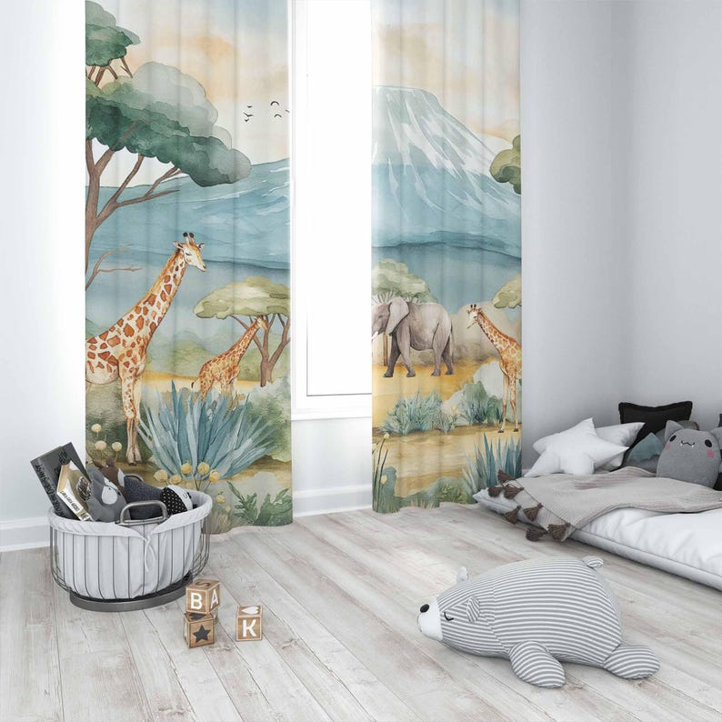 Safari Tiere Kinder Vorhänge B – Baby Nursery Boy Bewertung und Preis