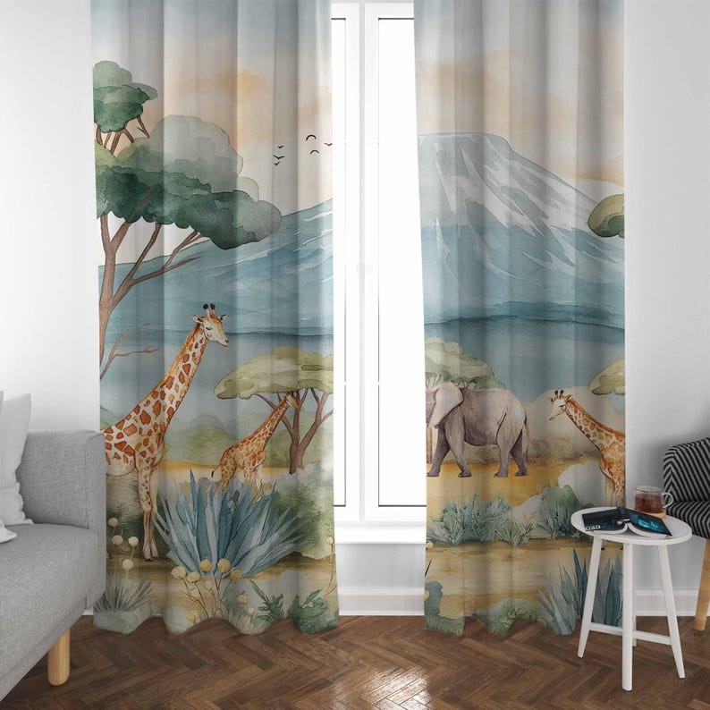 Safari Tiere Kinder Vorhänge B – Baby Nursery Boy Bewertung und Preis